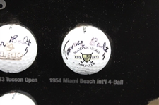Tommy 'Thunder' Bolt Signed 15 Victories Logo Golf Balls w/Signed Scorecard Custom Display JSA ALOA