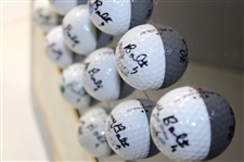 Tommy 'Thunder' Bolt Signed 15 Victories Logo Golf Balls w/Signed Scorecard Custom Display JSA ALOA