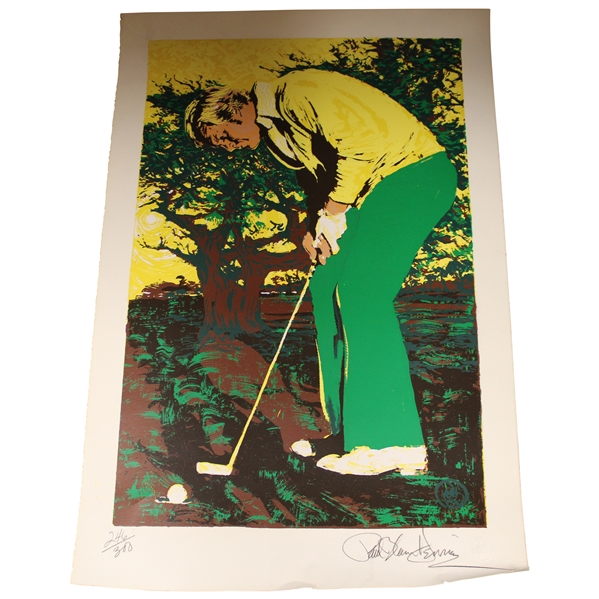 Jack Nicklaus Putting in Vibrant Yellow & Green Ltd Ed 246/300 Print