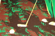 Jack Nicklaus Putting in Vibrant Yellow & Green Ltd Ed 246/300 Print