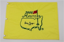 Billy Casper Signed 2008 Masters Flag w/'1970' & Signed Wire Photo JSA ALOA