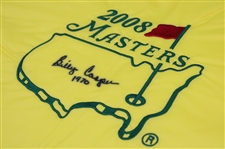 Billy Casper Signed 2008 Masters Flag w/'1970' & Signed Wire Photo JSA ALOA