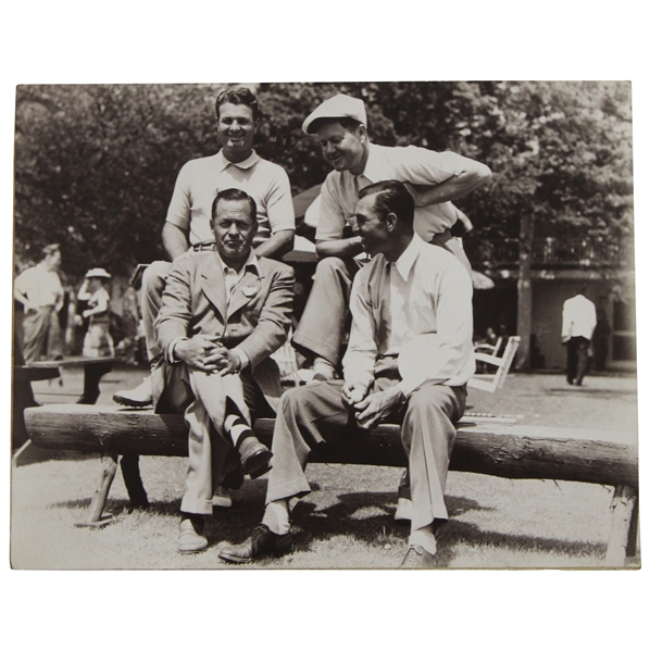 Ben Hogans Personal Photo W/ Jones, Demaret, Nelson & Hogan W/ Letter