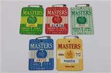 Fourteen (14) Various 1967-2007 Masters Tournament SERIES Badges - Great Condition