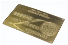 Hale Irwin's Personal 1979 Ryder Cup Team Member PGA of America Plaque