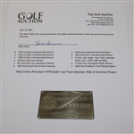 Hale Irwin's Personal 1979 Ryder Cup Team Member PGA of America Plaque