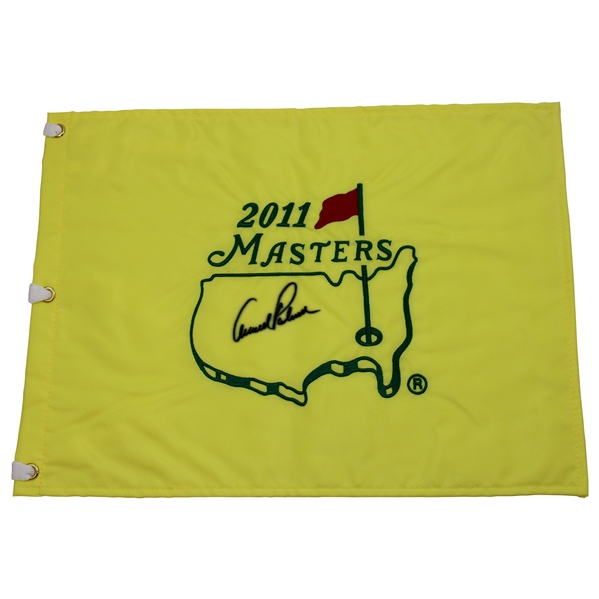 Arnold Palmer Signed 2011 Masters Tournament Embroidered Flag JSA ALOA