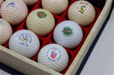 Fifteen (15) Logo Golf Balls in Burke Victor Custom Book Display Box