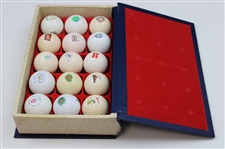 Fifteen (15) Logo Golf Balls in Burke Victor Custom Book Display Box