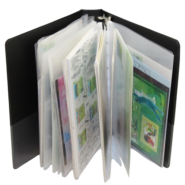 Notebook Of Signed Golf Stamps From Other Countries