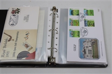Notebook Of Signed Golf Stamps From Other Countries
