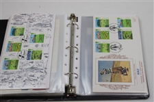 Notebook Of Signed Golf Stamps From Other Countries