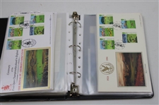 Notebook Of Signed Golf Stamps From Other Countries