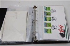Notebook Of Signed Golf Stamps From Other Countries