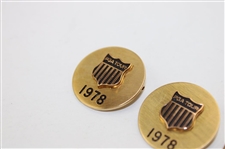 Three (3) 1978 PGA Tour Shield Gold Filled Pins