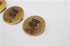 Three (3) 1978 PGA Tour Shield Gold Filled Pins