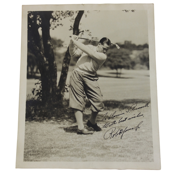Bobby Jones Signed & Inscribed Original Post-Swing Photo JSA ALOA