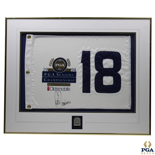 Lee Trevino Signed 1994 PGA Senior Championship Flag & Money Clip Display - Framed
