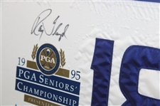 Ray Floyd Signed 1995 PGA Seniors Championship Flag & Money Clip Display - Framed