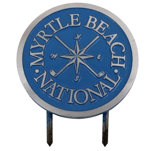 Myrtle Beach National Crossed Clubs & Compass Design Blue with Silver Tee Marker