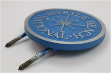 Myrtle Beach National Crossed Clubs & Compass Design Blue with Silver Tee Marker