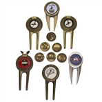 Six (6) US Open & Sr Open Gold Tone Ball Markers w/Six (6) US Open Divot Tool & Ball Markers
