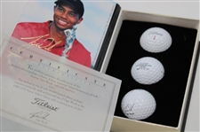 Tiger Woods 1996-1997 Titleist Ltd Ed Commemorative Boxes w/Logo Balls - First 7 Wins- All Have COA