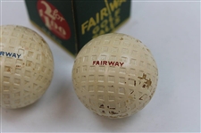 Fairway Golf Balls by US Rubber Company Dozen Box w/Sleeve & 2 GB's