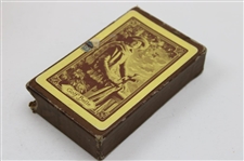 c1920's Society Golf Belle Fancy Back Gold Edge Playing Cards with Box