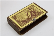 c1920's Society Golf Belle Fancy Back Gold Edge Playing Cards with Box