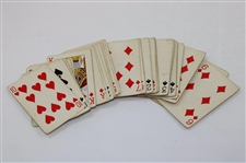 c1920's Society Golf Belle Fancy Back Gold Edge Playing Cards with Box