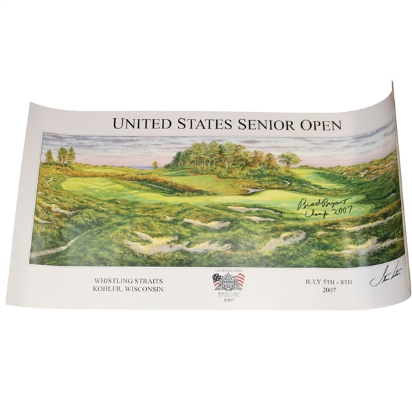 Champion Brad Bryant Signed 2007 US Sr Open at Whistling Straits Poster