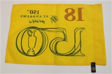 John Daly & John Daly Jr Signed 2022 OPEN Championship at St Andrews Yellow Flag JSA ALOA