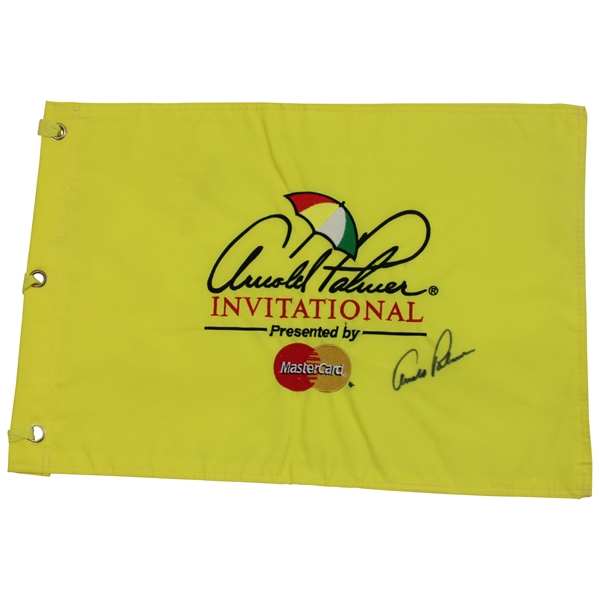 Arnold Palmer Signed Arnold Palmer Invitational Yellow Embroidered Flag JSA ALOA