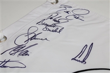 PGA Stars Multi-Signed Arnold Palmer Invitational White Embroidered Flag JSA ALOA