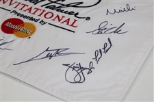 PGA Stars Multi-Signed Arnold Palmer Invitational White Embroidered Flag JSA ALOA