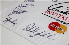 PGA Stars Multi-Signed Arnold Palmer Invitational White Embroidered Flag JSA ALOA
