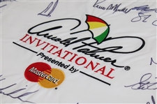 PGA Stars Multi-Signed Arnold Palmer Invitational White Embroidered Flag JSA ALOA
