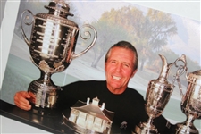 Gary Player Signed Grand Slam Trophy Panoramic  36 1/4x12 Collage JSA ALOA