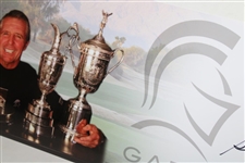 Gary Player Signed Grand Slam Trophy Panoramic  36 1/4x12 Collage JSA ALOA