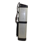 Vintage Grey Hardened Case with Black Leather Golf Bag