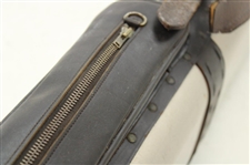 Vintage Grey Hardened Case with Black Leather Golf Bag