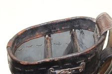 Vintage Grey Hardened Case with Black Leather Golf Bag