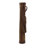 Vintage Brown Leather & Canvas Stove Pipe Golf Bag