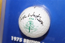 Tom Watson Signed Eight (8) Major Championship Logo Golf Balls & Photos Custom Display JSA ALOA