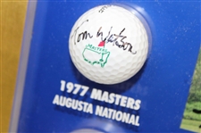 Tom Watson Signed Eight (8) Major Championship Logo Golf Balls & Photos Custom Display JSA ALOA