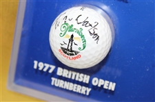 Tom Watson Signed Eight (8) Major Championship Logo Golf Balls & Photos Custom Display JSA ALOA