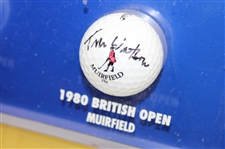 Tom Watson Signed Eight (8) Major Championship Logo Golf Balls & Photos Custom Display JSA ALOA