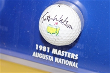 Tom Watson Signed Eight (8) Major Championship Logo Golf Balls & Photos Custom Display JSA ALOA