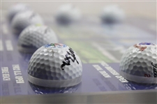 Tom Watson Signed Eight (8) Major Championship Logo Golf Balls & Photos Custom Display JSA ALOA